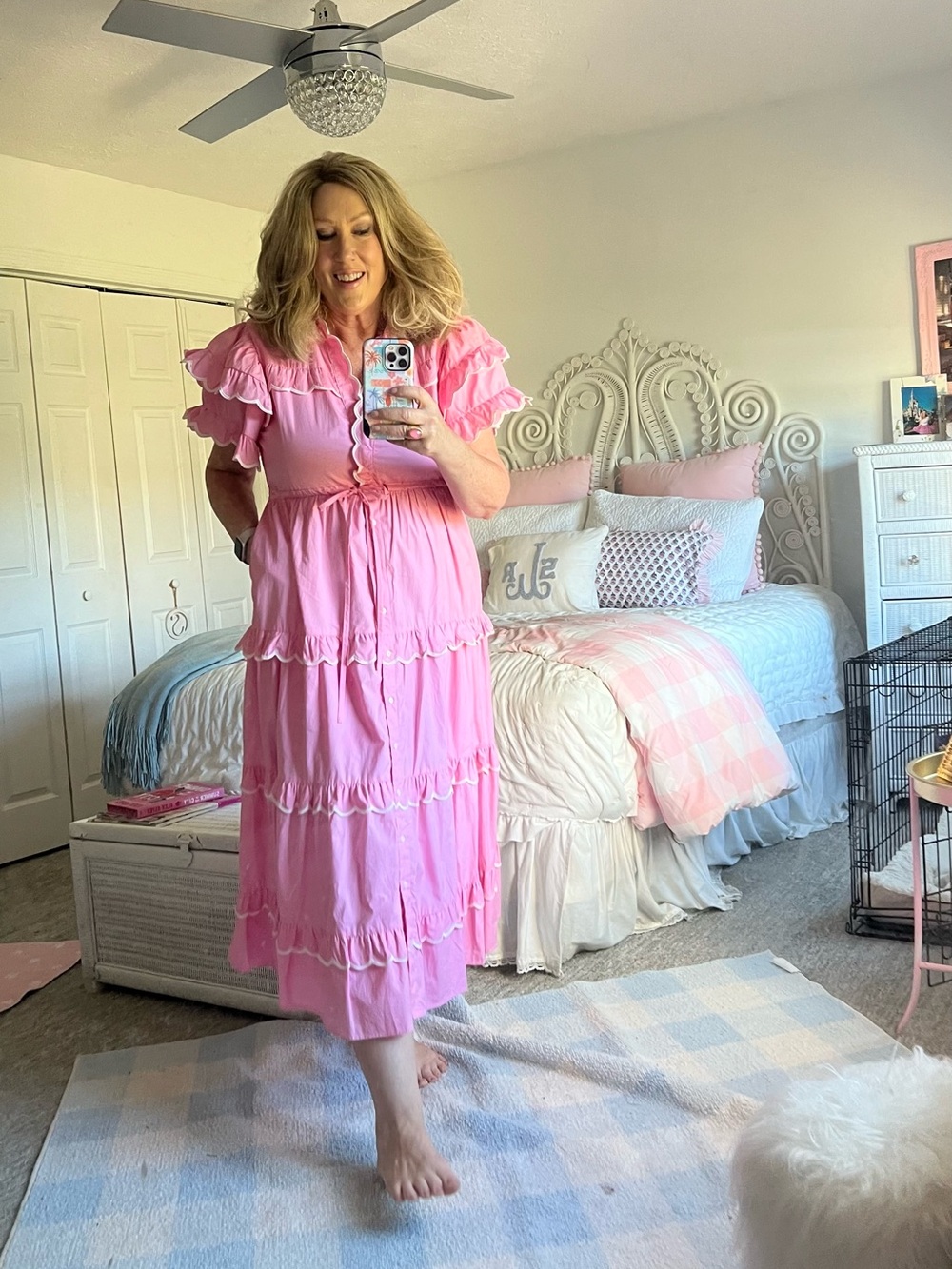 SHOP THE MINT Ruffled Tiered Maxi Dress in Pink - Women's